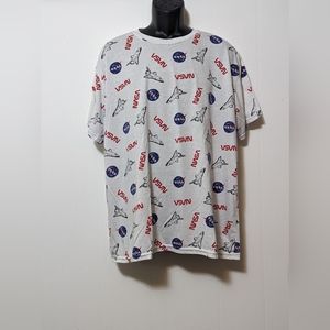 Men's AOP NASA T-shirt White Size 2XL